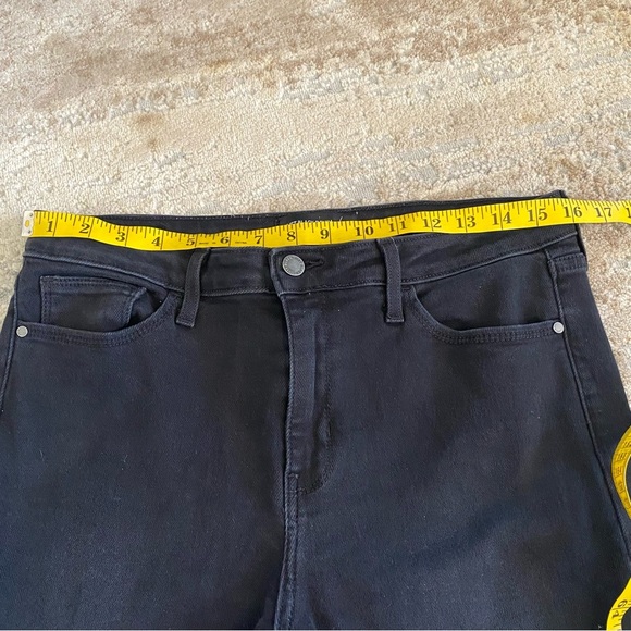 Just Black Denim Skinny Distressed Raw Hem Black Jeans Pants High Rise: 31 - Picture 9 of 12